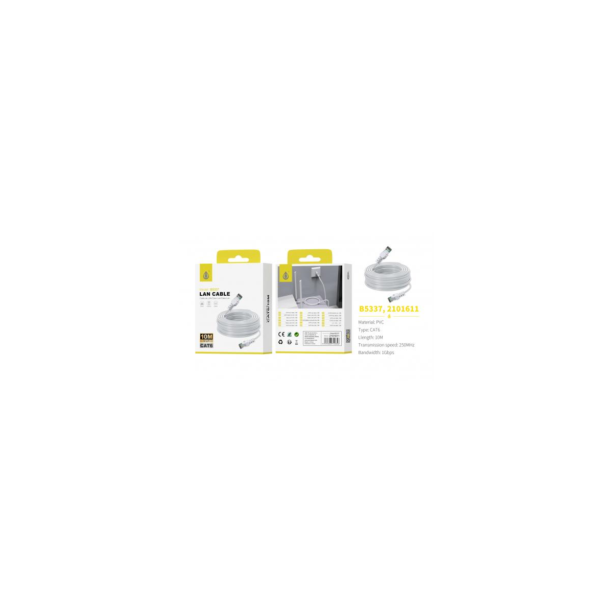  Cavo Ethernet CAT6 - 10 m - bianco - B5337