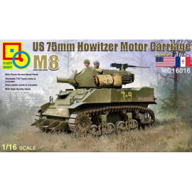 Kit Modello CLASSY HOBBY: 1/16; carrello motore obice M8 da 75 mm degli Stati Uniti