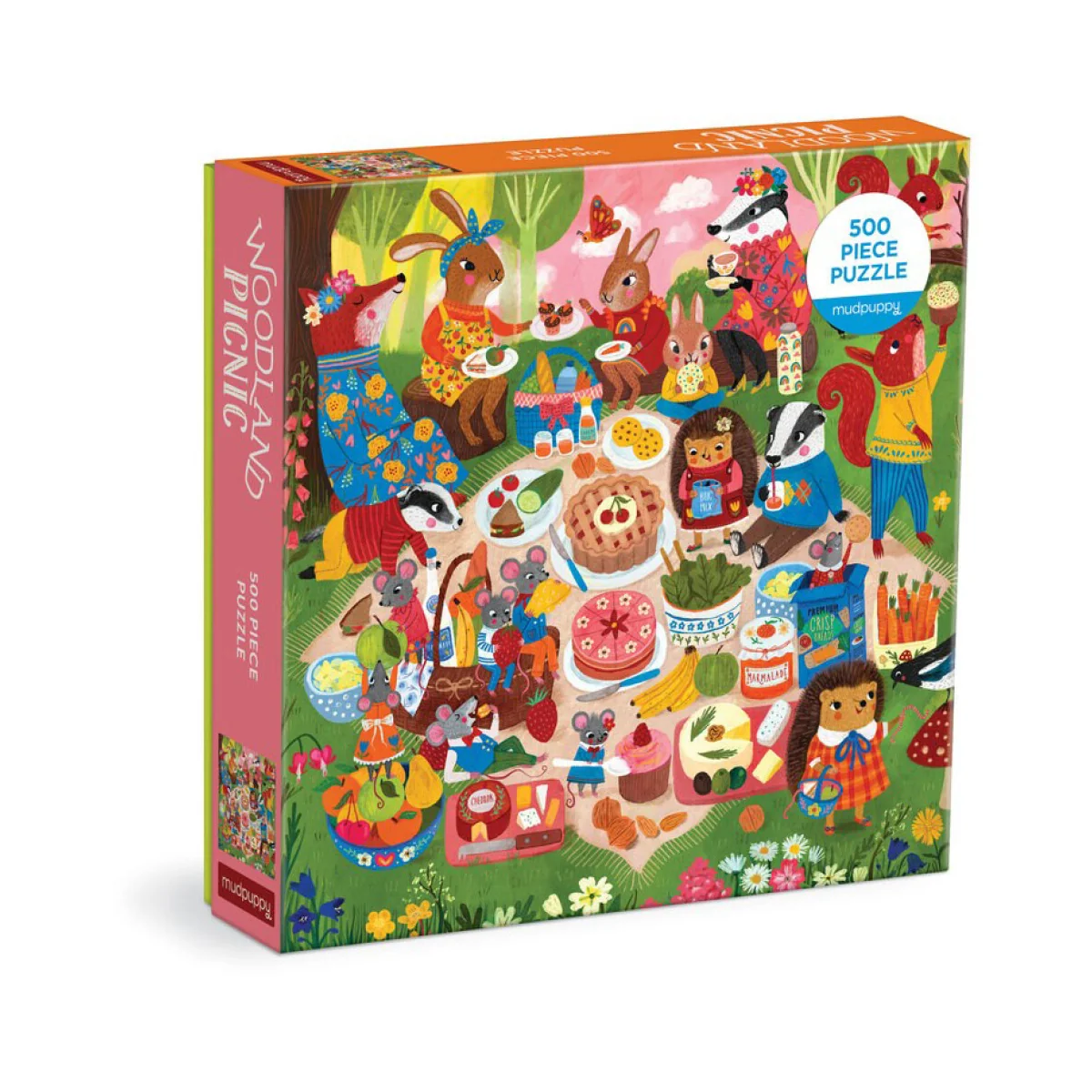 MUDPUPPY Puzzle Mudpuppy: PICNIC NELLA FORESTA 51x51cm, 500 pezzi, in una scatola 20x20x5cm, 8+