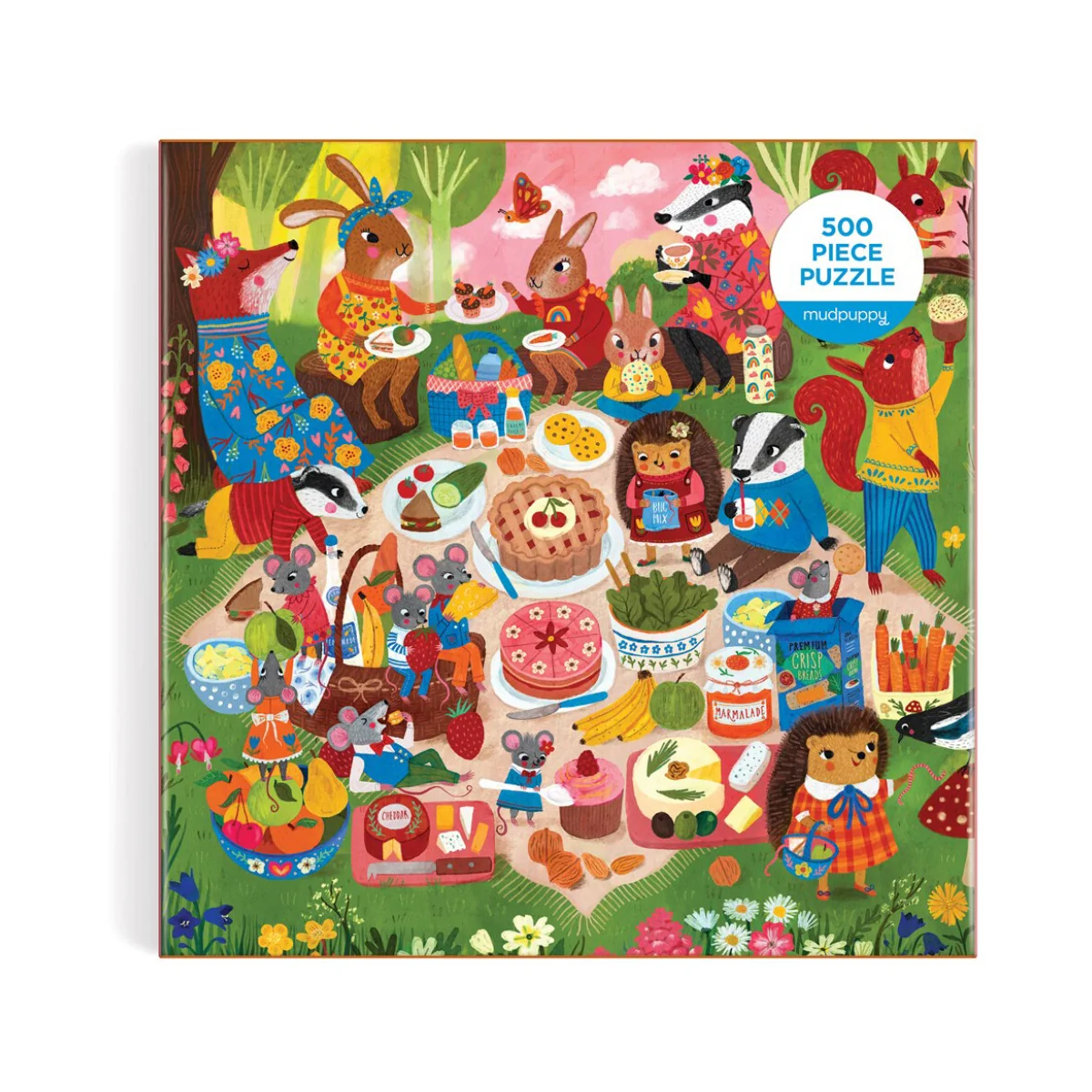 DA-3537629 Puzzle Mudpuppy: PICNIC NELLA FORESTA 51x51cm, 500 pezzi, in una scatola 20x20x5cm, 8+