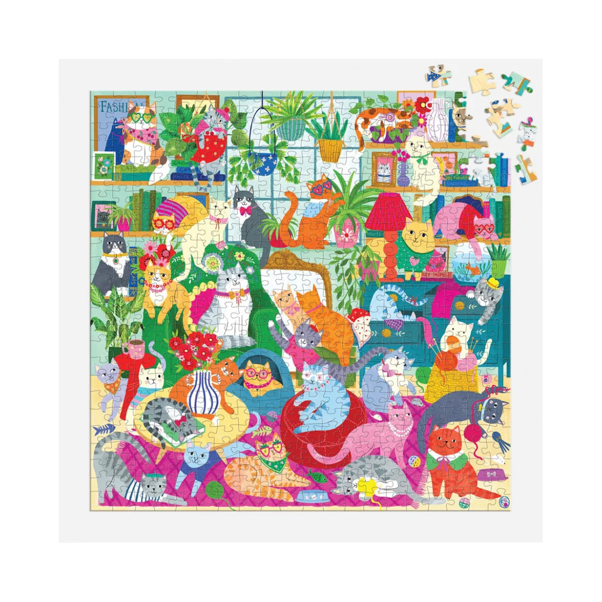 Puzzle per bambini Puzzle Mudpuppy: CATURDAY AFTERNOON 51x51cm, 500 pezzi, in una scatola 20x20x5cm, 8+