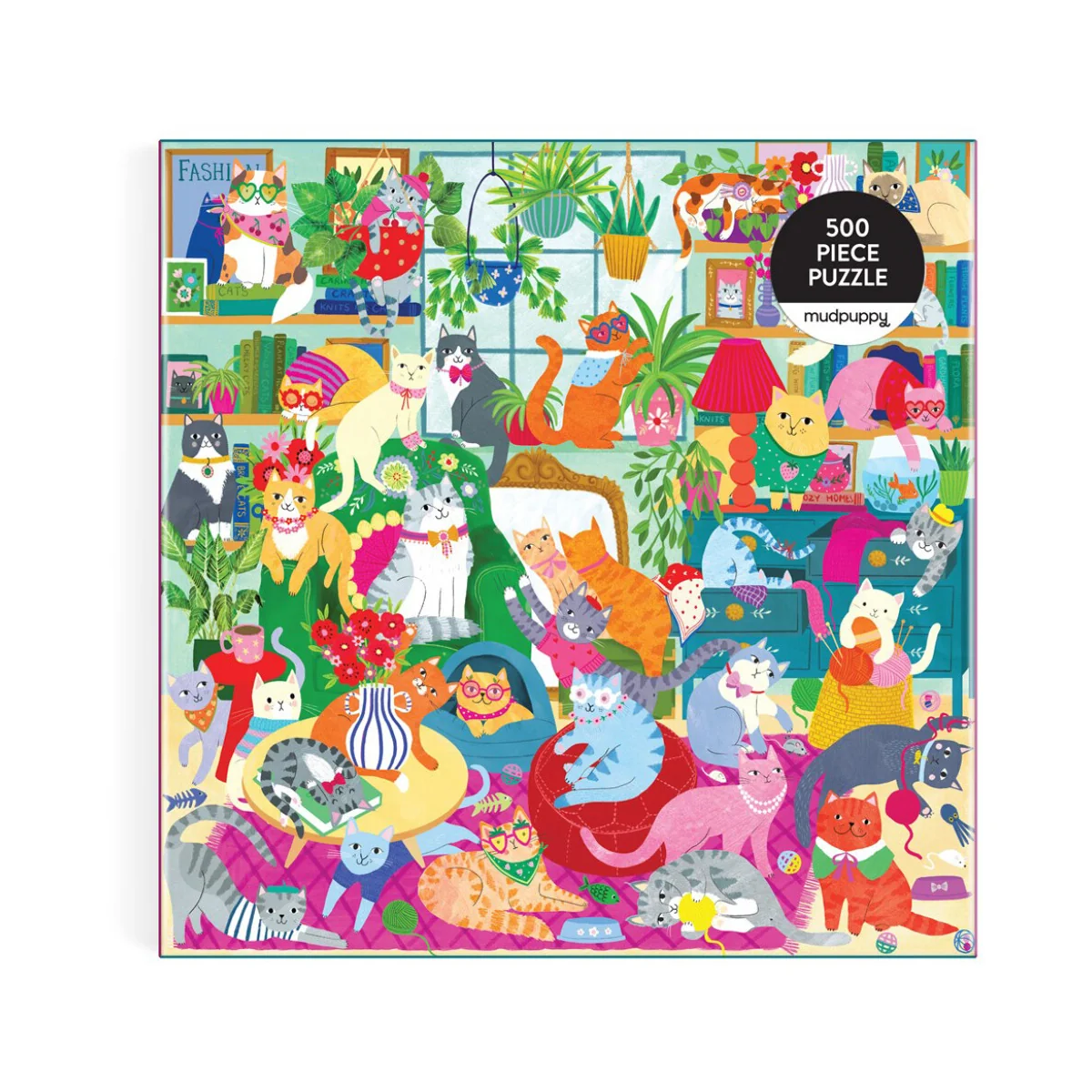 DA-3538080 Puzzle Mudpuppy: CATURDAY AFTERNOON 51x51cm, 500 pezzi, in una scatola 20x20x5cm, 8+