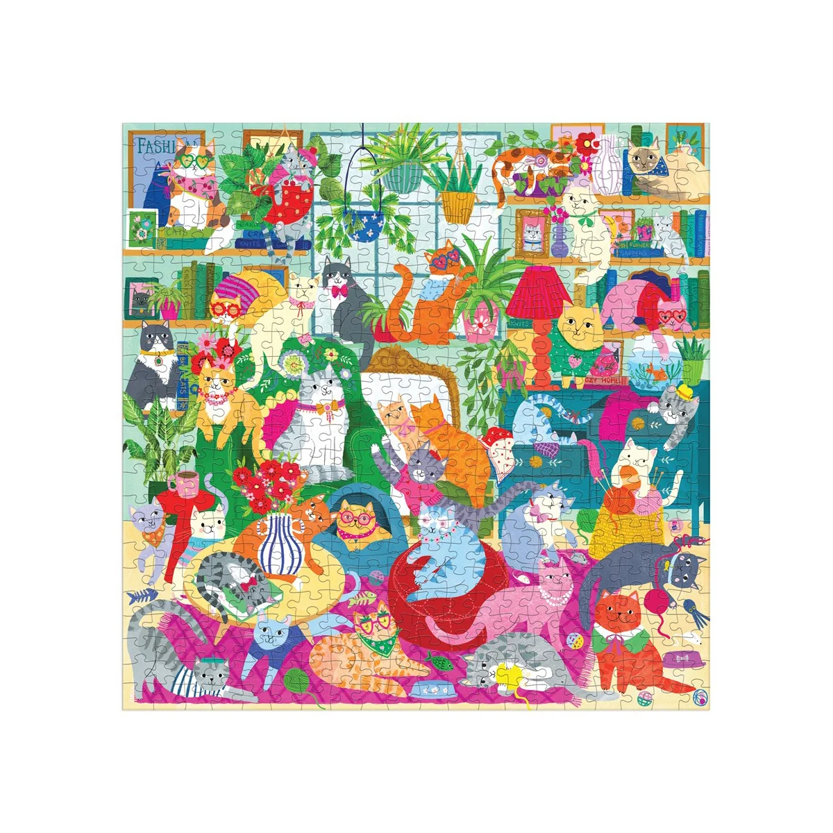 Puzzle Mudpuppy: CATURDAY AFTERNOON 51x51cm, 500 pezzi, in una scatola 20x20x5cm, 8+