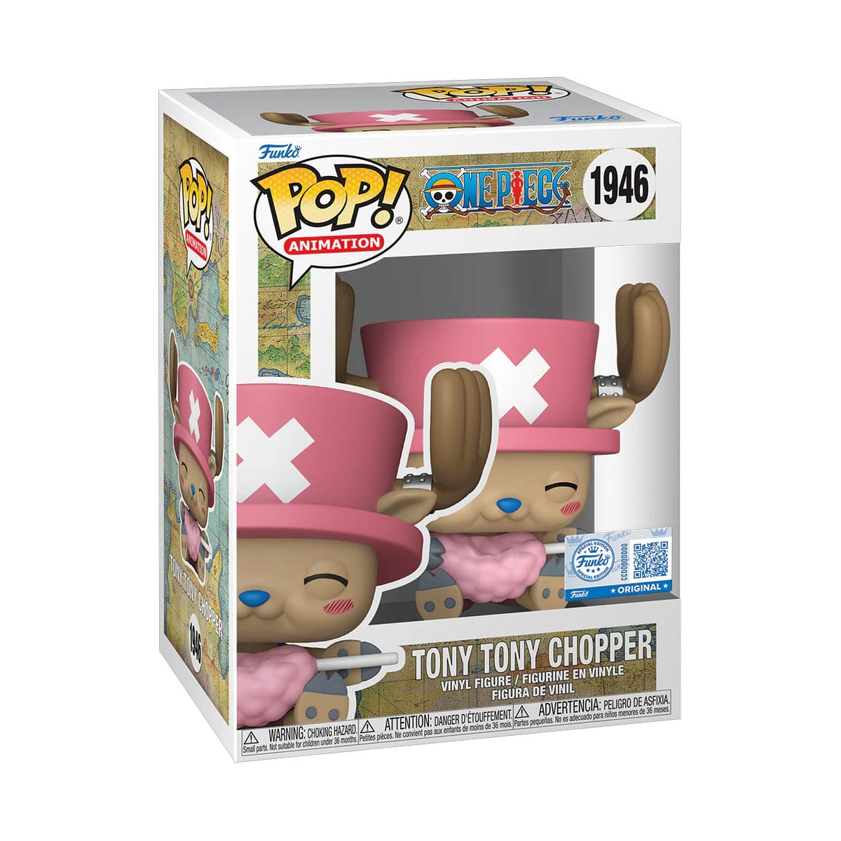 Figurini Pop One Piece - POP! Animation Vinyl figure Tony Tony Chopper with cotton candy heo Exclusive 9 cm