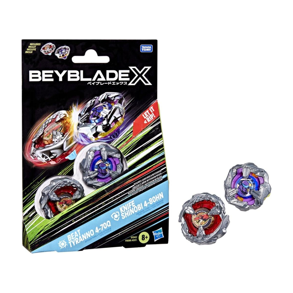  BEYBLADE X - Beat Tyranno 4-70Q & Knife Shinobi 4-80HN Dual Pack