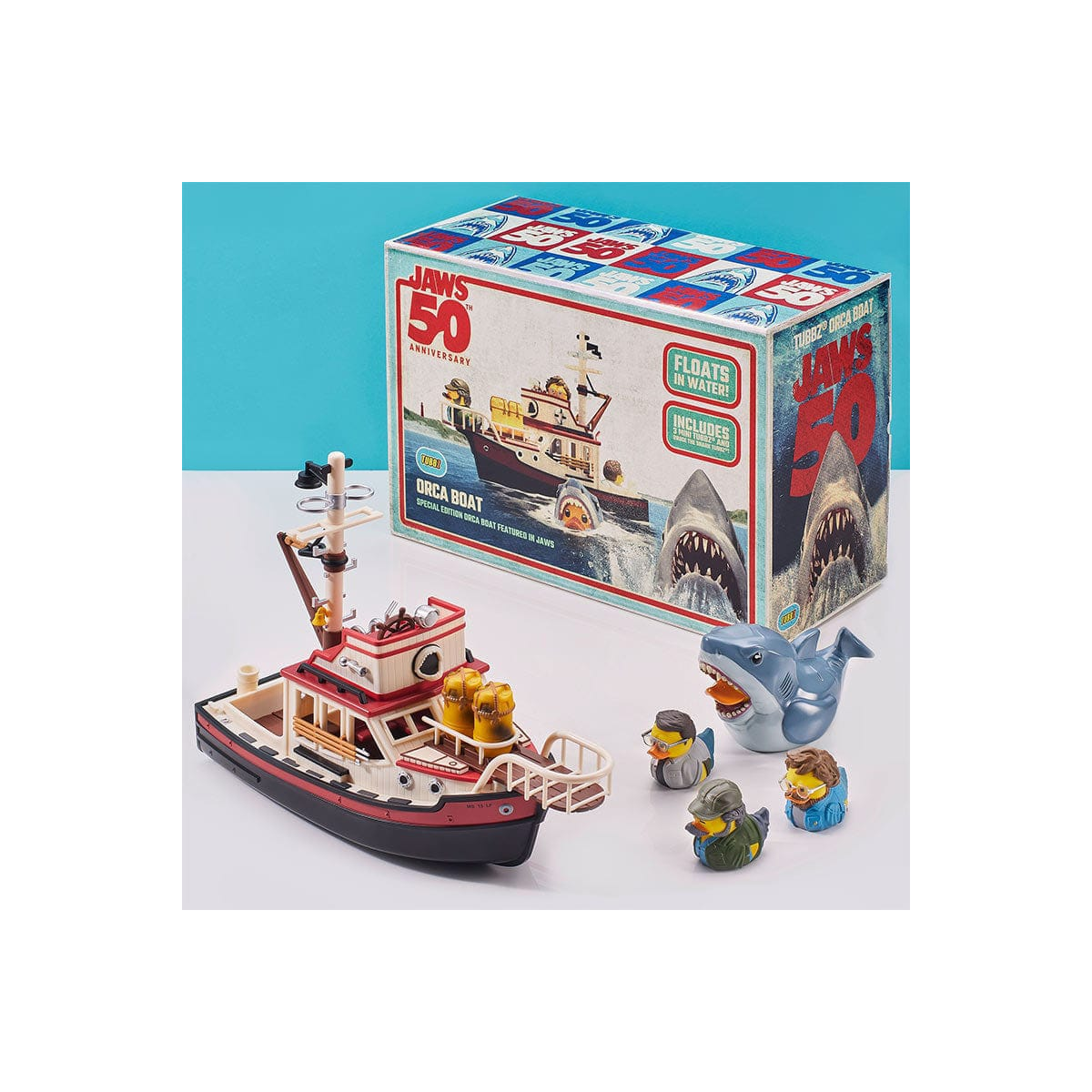 NMSK-NS5485 Jaws Tubbz Vehicle PVC Figure Orca Boat Bundle 13 cm