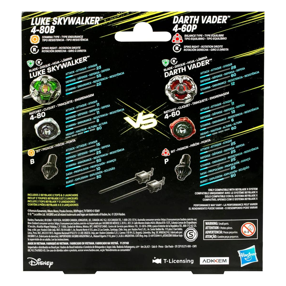 Hasbro BEYBLADE X - Star Wars Luke 4-80B & Darth Vader 4-60P Dual Pack