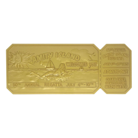  Jaws replica 1/1 50th Anniversary Regatta Ticket 24k Gold Plated