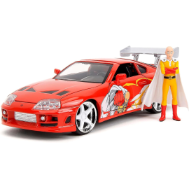  TOYOTA SUPRA W/ONE PUNCH MAN FIGURE RED HOLLYWOOD RIDES 1995 1/24