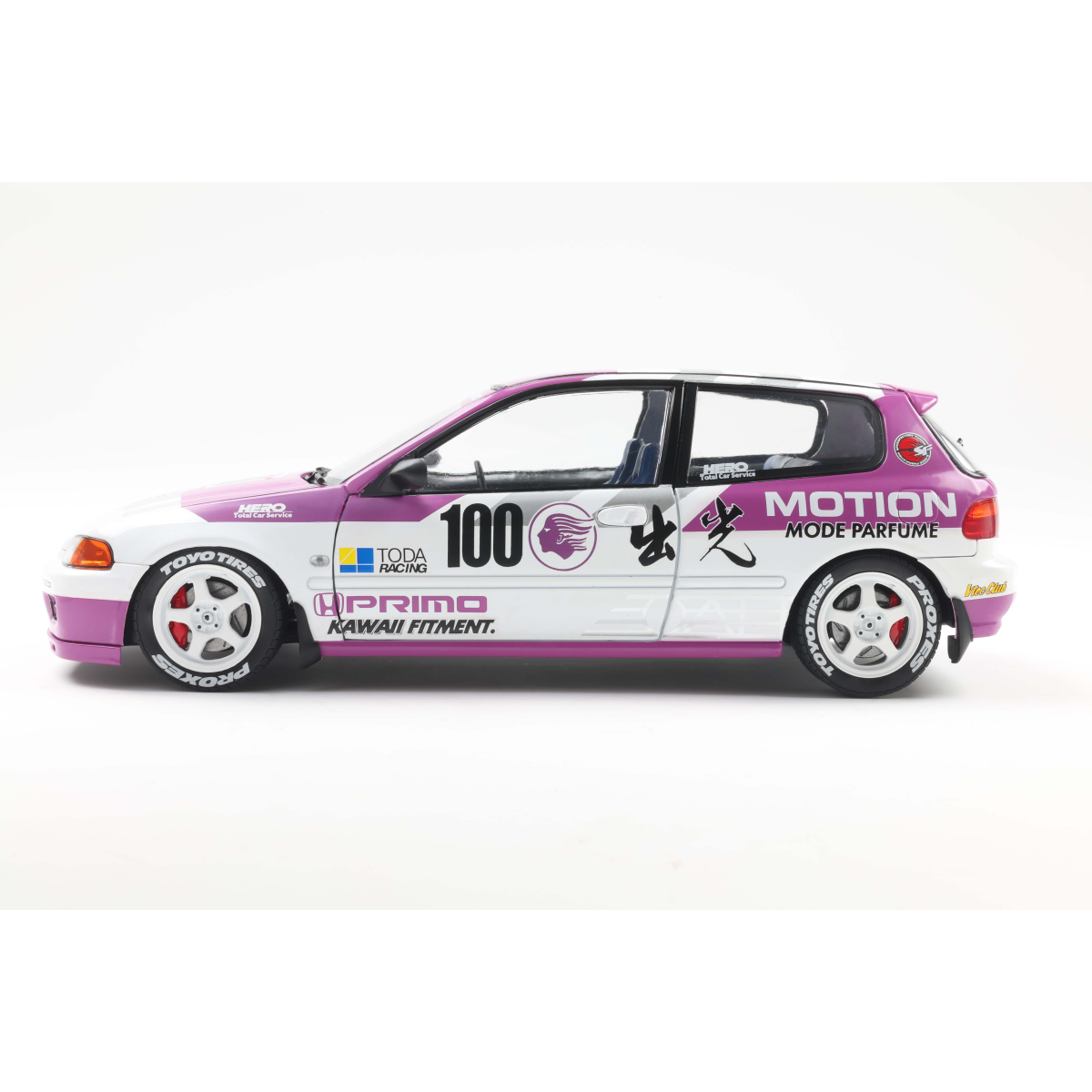 Modellino auto - già assemblato HONDA CIVIC (EG6) KAIDO RACER WHITE 1991 1/18