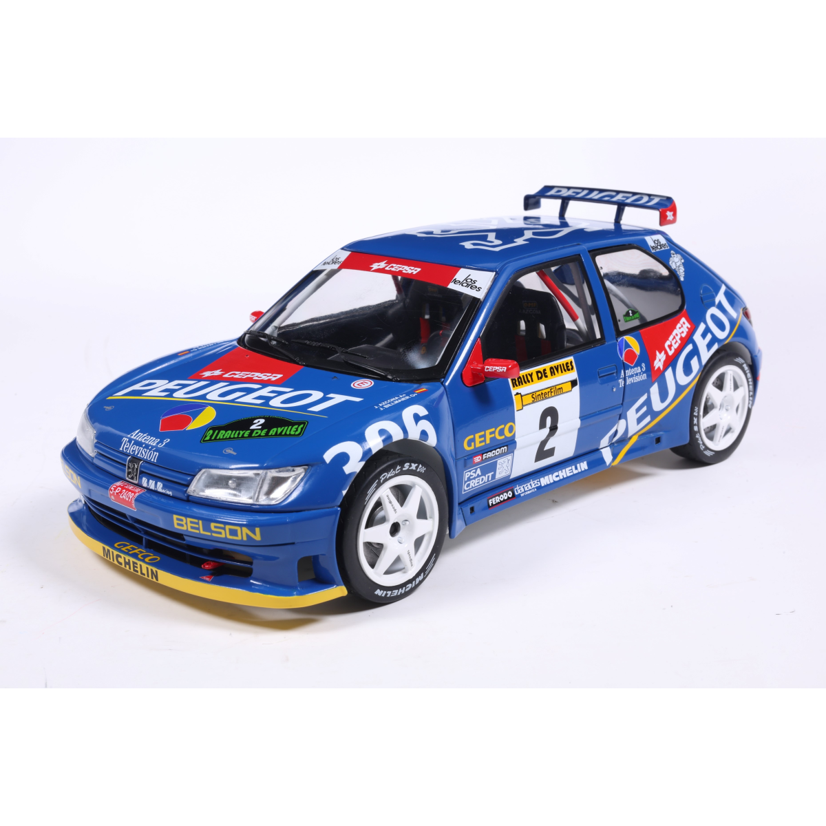  PEUGEOT 306 MAXI BLUE 2 J.ASCONA / J.BILLMAIER RALLY DE AVILÈS 1997 1/18