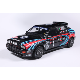 Automodello LANCIA DELTA HF INTEGRALE TRIBUTE TO BIASON BLACK A.SACCO RALLYE MONTECARLO 1990 1/18