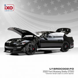 Automodello 2022 FORD MUSTANG SHELBY GT500 BLACK WITH WHITE STRIPES