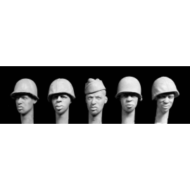 Figurini HEADSET BLACK US SOLIDERS 4X M1 HELMETS, OVERSEAS CAP