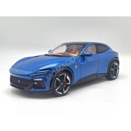 Automodello FERRARI PUROSANGUE 2022 BLUE “BLU CORSA” AND BROWN INTERIOR (BOX WITH RHODOID)