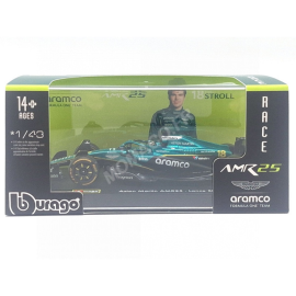 Automodello ASTON MARTIN F1 AMR25 TEAM ARAMCO COGNIZANT 18 LANCE STROLL 2025 (PACKAGING PREMIUM AVEC CASQUE)