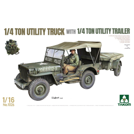 Kit Modello ¼-ton utility truck w. ¼-t. utility trailer Willys Jeep MB (1:16)