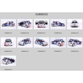 Automodello SOLIDO 1808310 PEUGEOT 306 MAXI WHITE 2 G.PANIZZI / H.PANIZZI RALLY CORTES INGLES 1998 1/18