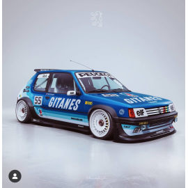 Automodello SOLIDO 1801720 PEUGEOT 205 GTI BLACKFISH G TRIBUTE 1990 1/18