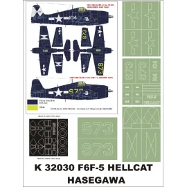 Maschere insegne Grumman F6F-5 Hellcat 2 maschera baldacchino (esterni e interni) + 4 (progettato per essere l'agricoltura con i