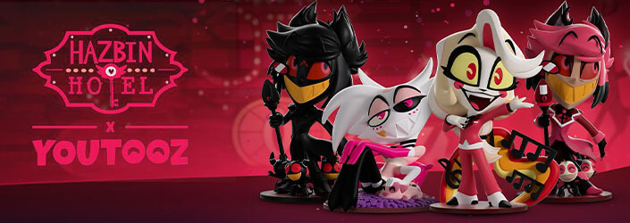 Figure Hazbin Hotel Youtooz con Alastor e Charlie Morningstar