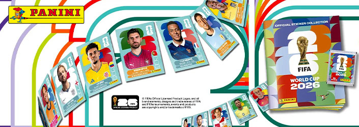 Collezione Panini FIFA World Cup 2026 con album e figurine ufficiali